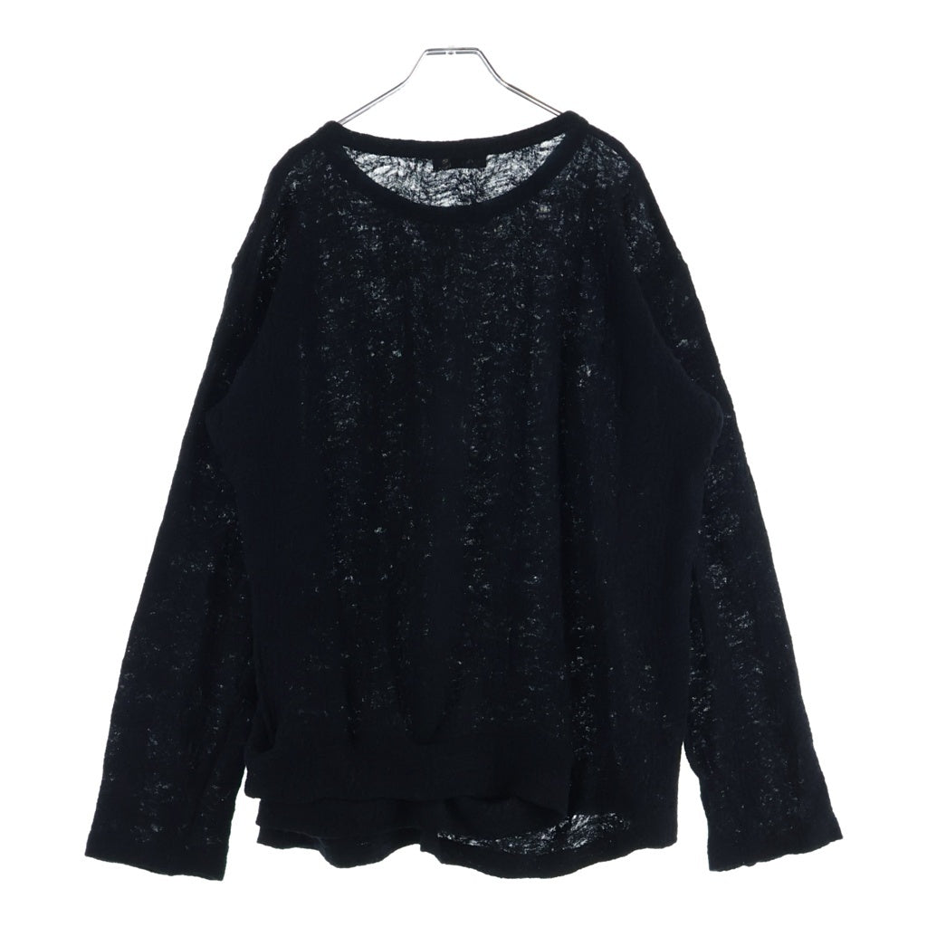 Yohji Yamamoto POUR HOMME(ヨウジヤマモト プールオム) ウール プルオーバー HD-T25-192 クルーネックニット ブラック