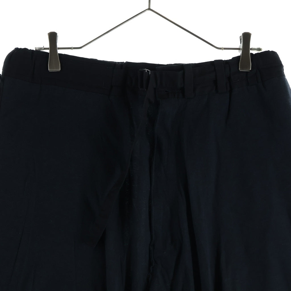 Yohji Yamamoto POUR HOMME(ヨウジヤマモト プールオム) 12SS 断ち切り ベルト HB-P16-010 クロップドパンツ ブラック