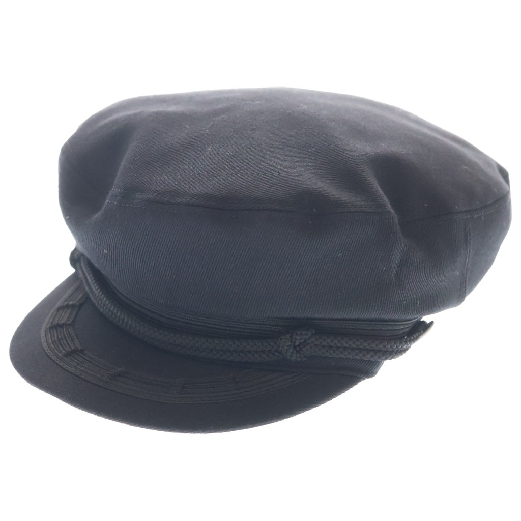 Yohji Yamamoto POUR HOMME(ヨウジヤマモト プールオム) 22AW ARMY GABARDINE FISHERMAN'S CAP つば裏レザー ギャバジン HE-H07-101 キャスケット ブラック