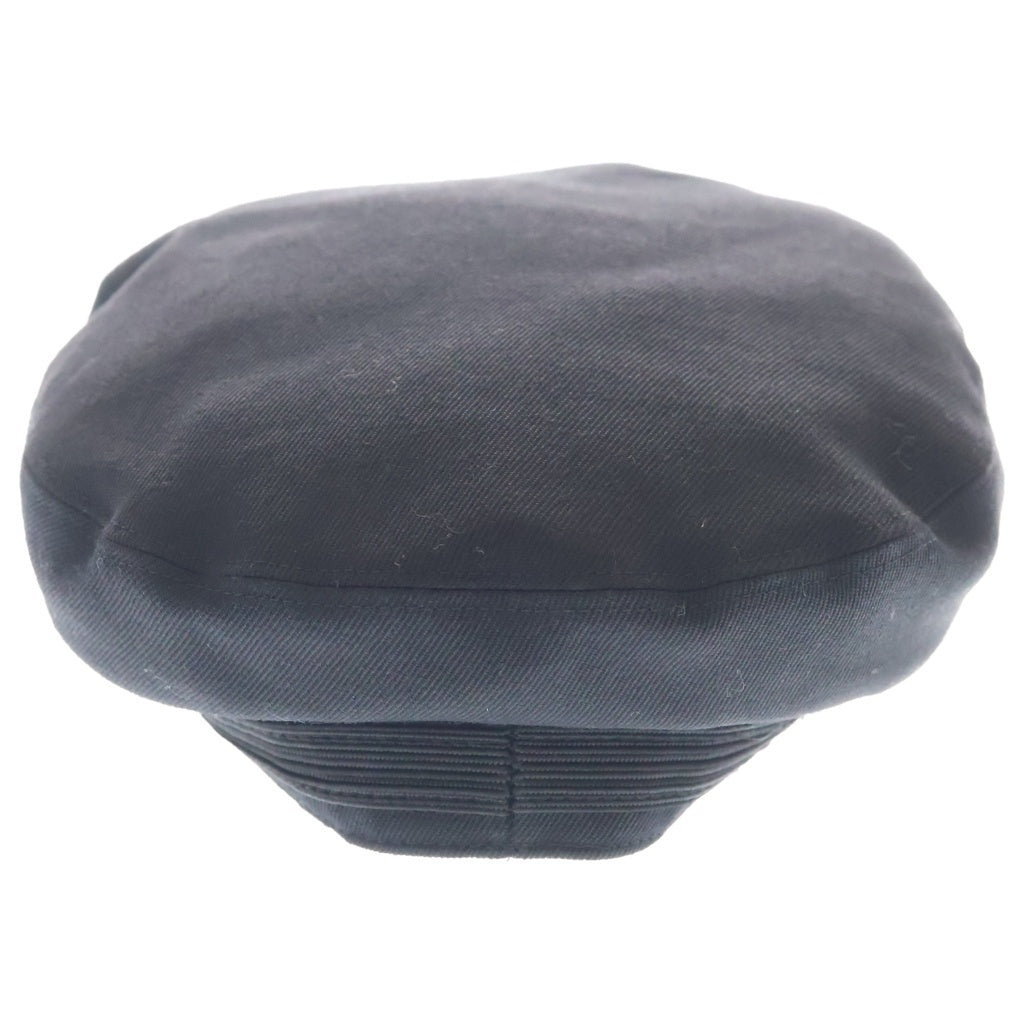 Yohji Yamamoto POUR HOMME(ヨウジヤマモト プールオム) 22AW ARMY GABARDINE FISHERMAN'S CAP つば裏レザー ギャバジン HE-H07-101 キャスケット ブラック
