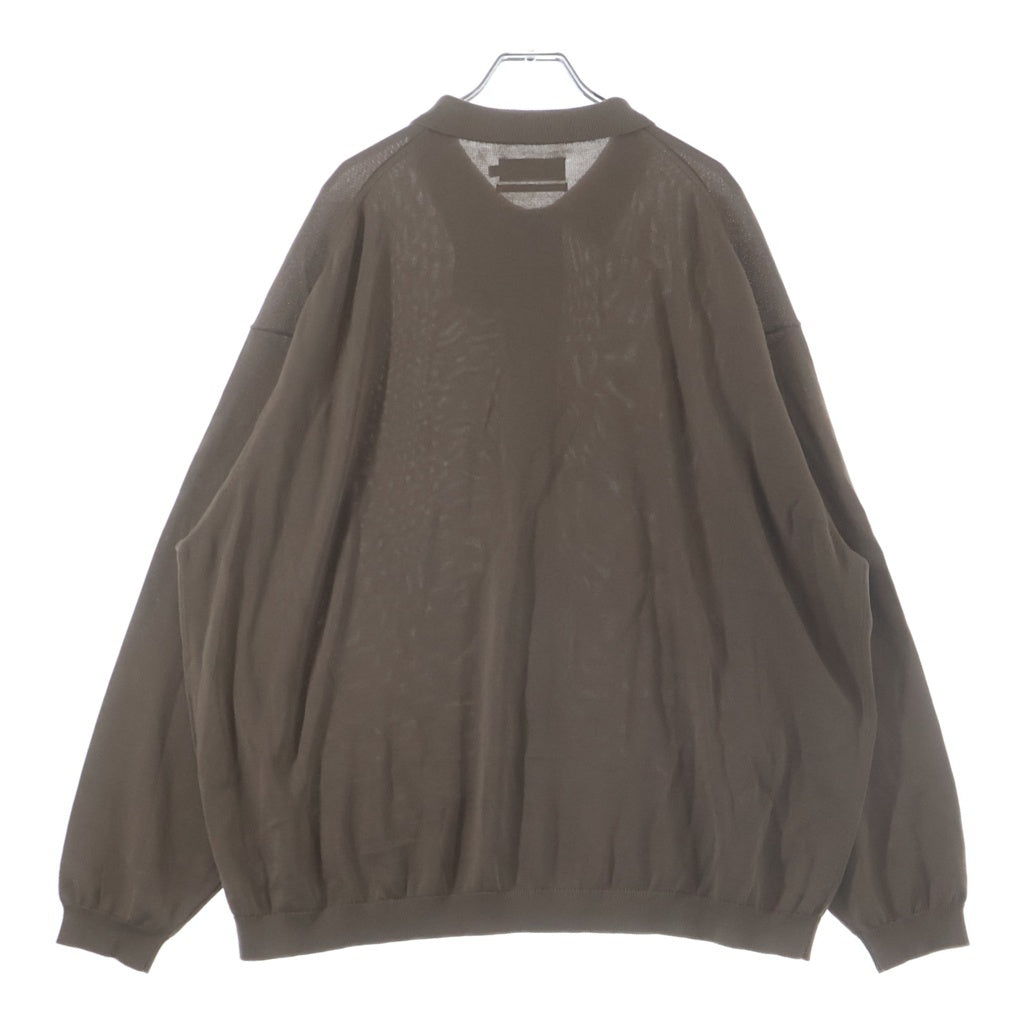 Graphpaper(グラフペーパー) 26SS Suvin High Gauge Knit Oversized L/S Shirt スビン ニットポロ ベージュ