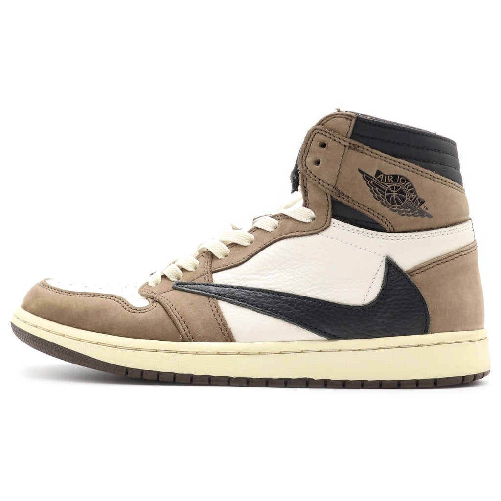 NIKE(ナイキ) ×TRAVIS SCOTT AIR JORDAN 1 RETRO HIGH OG TS SP トラヴィススコット エアジョーダン1 ハイカットスニーカー ブラウン/ホワイト US8.5/26.5cm CD4487-100