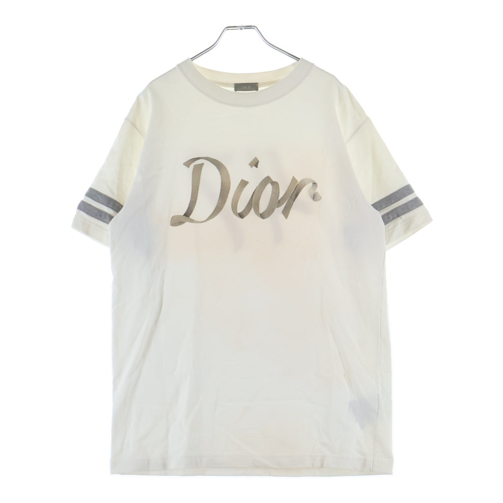 DIOR(ディオール) フロントロゴ刺繍 クルーネック半袖Tシャツ 293J659A0554 ホワイト
