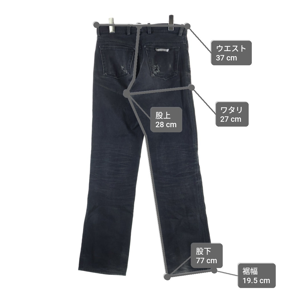 CHROME HEARTS(クロムハーツ) OLD FLEURKNEE DNM PANTS オールド フレアニー デニムパンツ ブラック