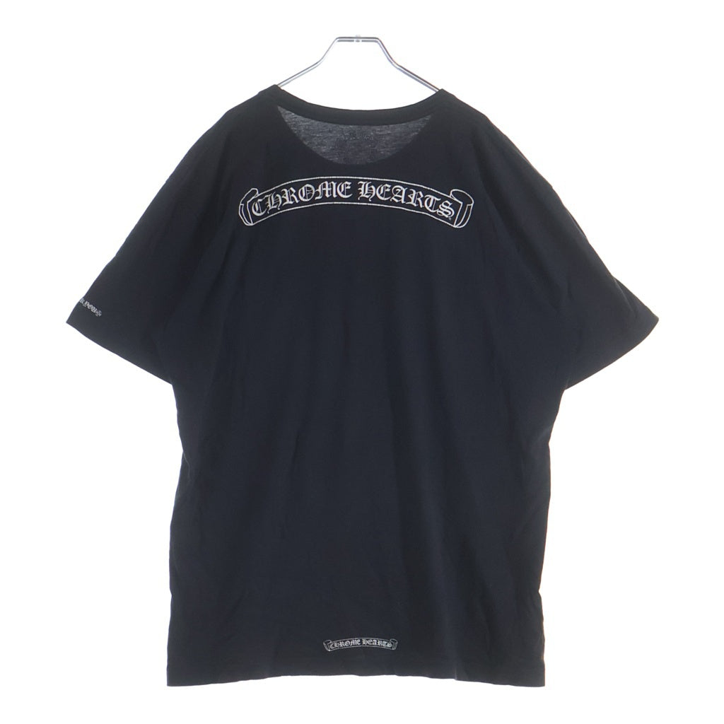 CHROME HEARTS(クロムハーツ) SCROLL LABEL T-SHIRT スクロールラベルプリント クルーネックポケット半袖Tシャツ ブラック
