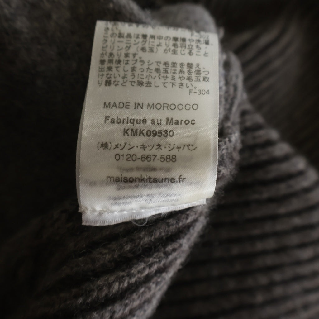 MAISON KITSUNE(メゾンキツネ) Loose-Fit Zip-Up Cardigan ジップアップカーディガン ニットセーター DU00509KT1006 チャコールグレー