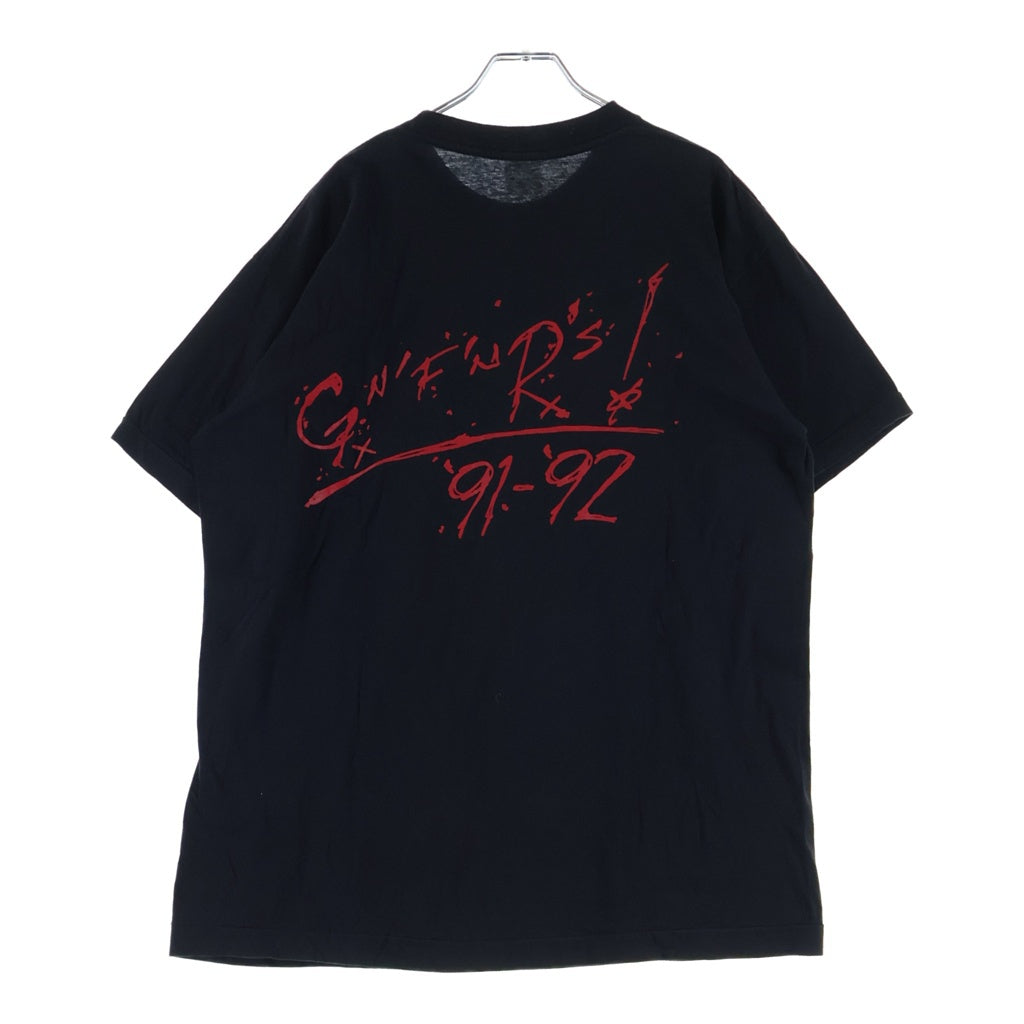 VINTAGE(ヴィンテージ) 90s GUNS ROSES USE YOUR ILLUSISON TOUR SKULL AMERICAN FLAG クルーネックTシャツ ブラック