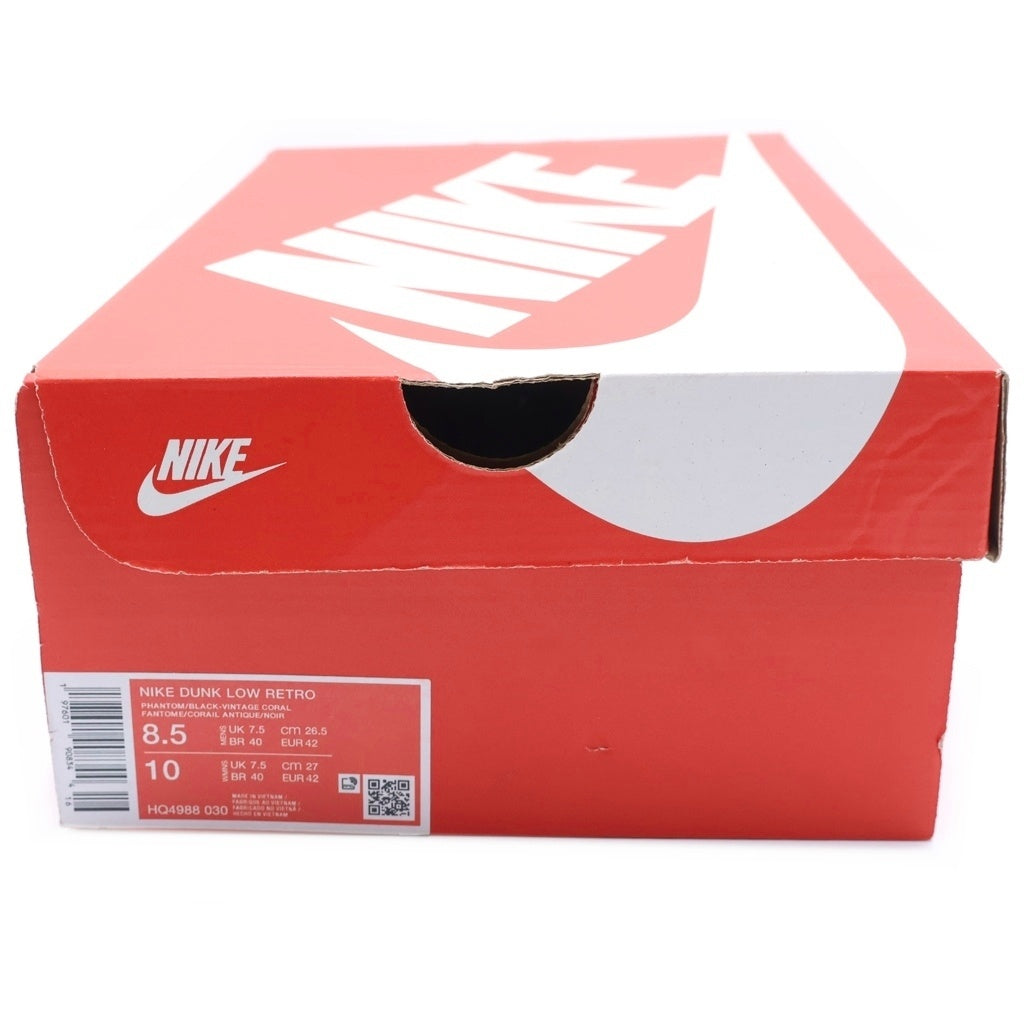 NIKE(ナイキ) Dunk Low Retro Black Coral HQ4988 030 ダンク ロー レトロ ブラックコーラル ローカットスニーカー US8.5/26.5cm
