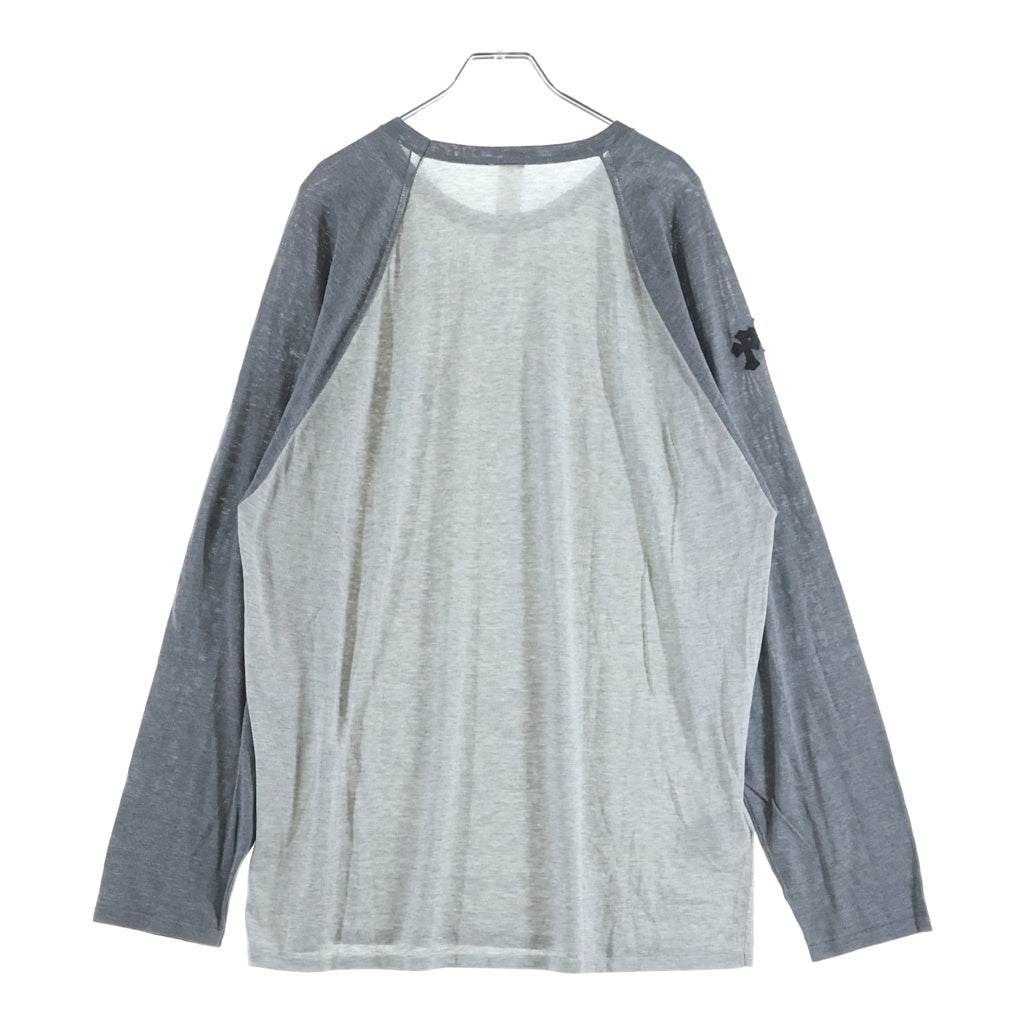CHROME HEARTS(クロムハーツ) 3CROSS PATCH CH刺繍 ラグランロングスリーブTシャツ グレー