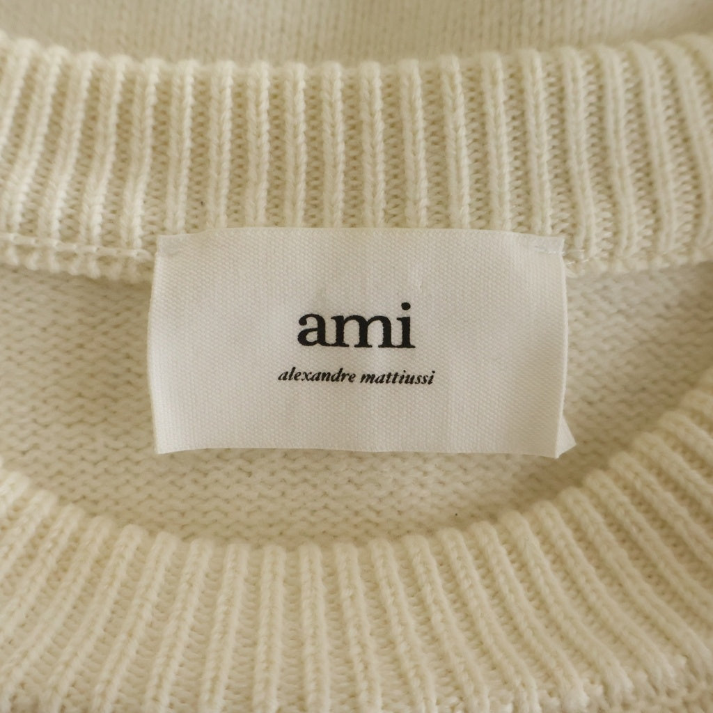 ami paris(アミパリス) AMI DE COEUR CREW NECK SWEATER アミ ドゥ クール クルーネック ニット セーター アイボリー UKS002.018