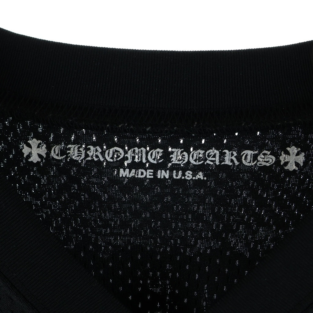 CHROME HEARTS(クロムハーツ) MESH WARM UP JERSEY メッシュ バーシティー ジャージー CHプリントメッシュ 長袖カットソー ブラック
