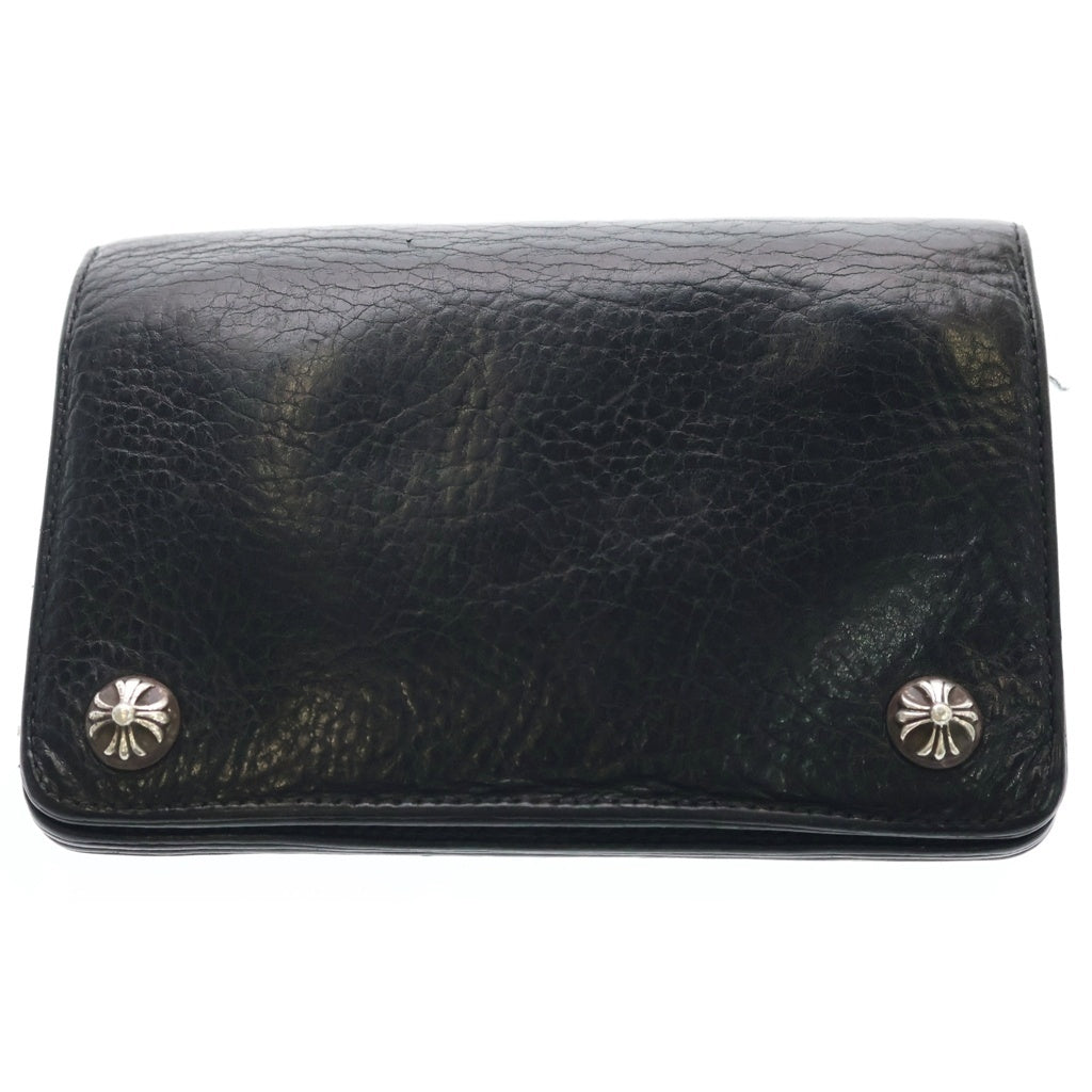 CHROME HEARTS(クロムハーツ) 2ZIP 2ジップ クロスボールボタンレザーウォレット 財布 ブラック BCA363