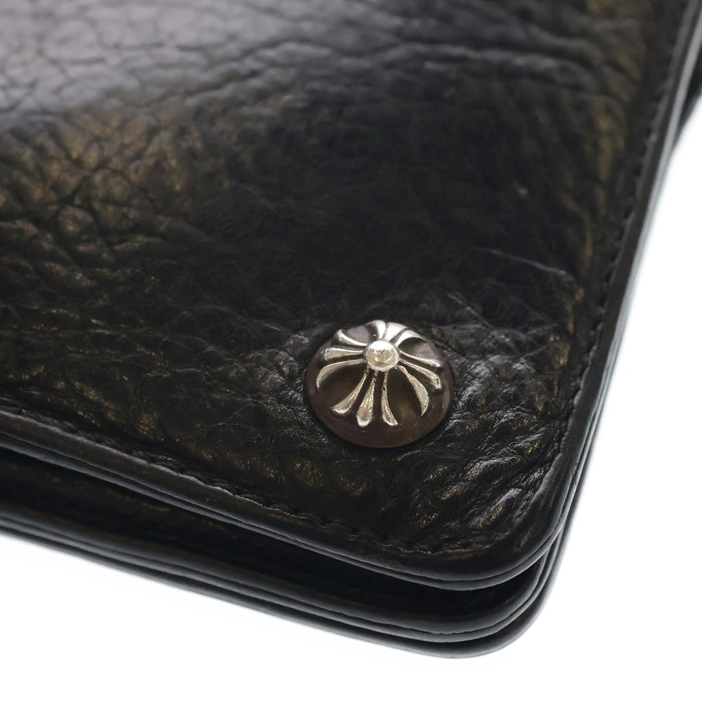 CHROME HEARTS(クロムハーツ) 2ZIP 2ジップ クロスボールボタンレザーウォレット 財布 ブラック BCA363