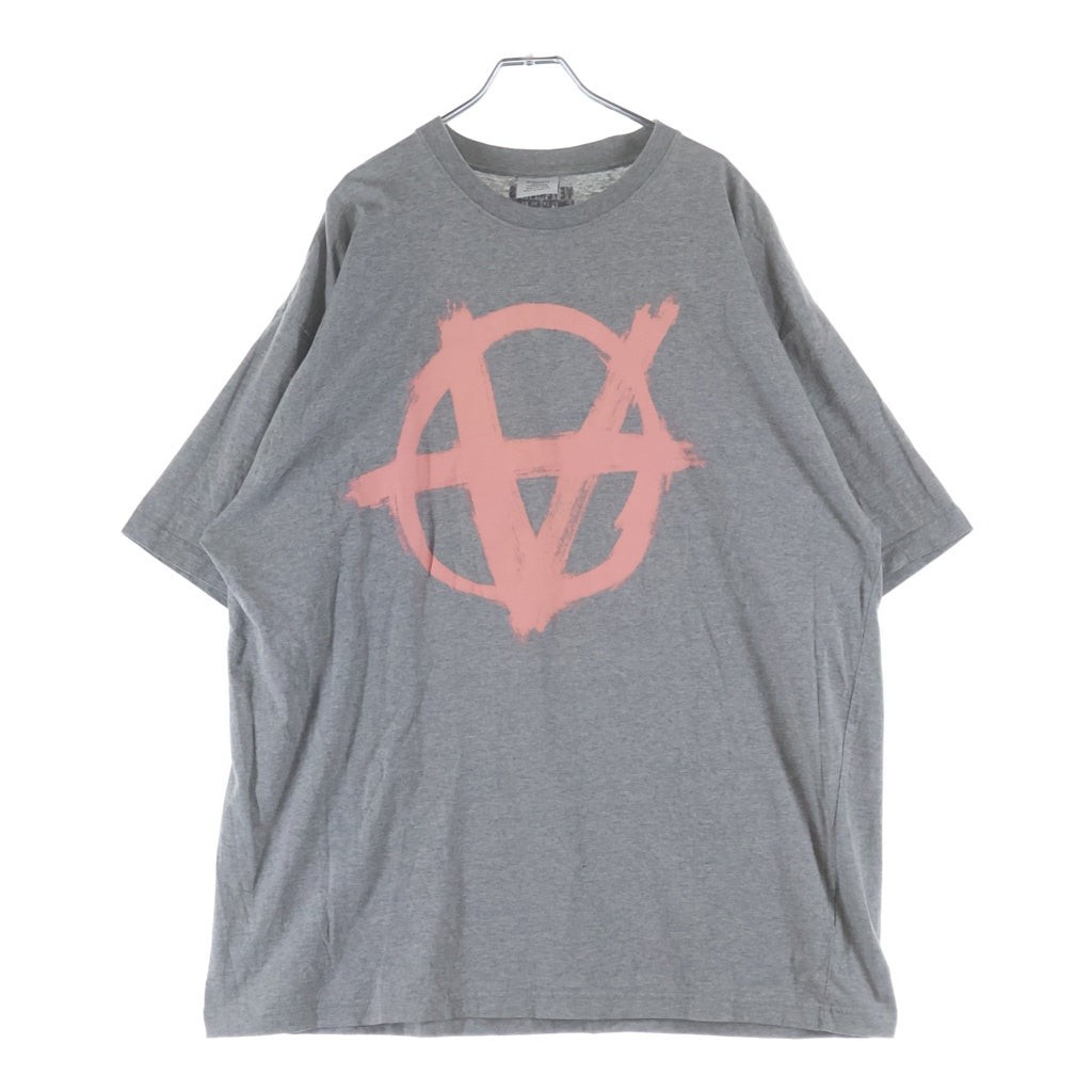 VETEMENTS(ヴェトモン) 22AW Double Anarchy Logo Tee UE52TR290G ダブルアナーキーロゴ プリント 半袖Tシャツ カットソー グレー
