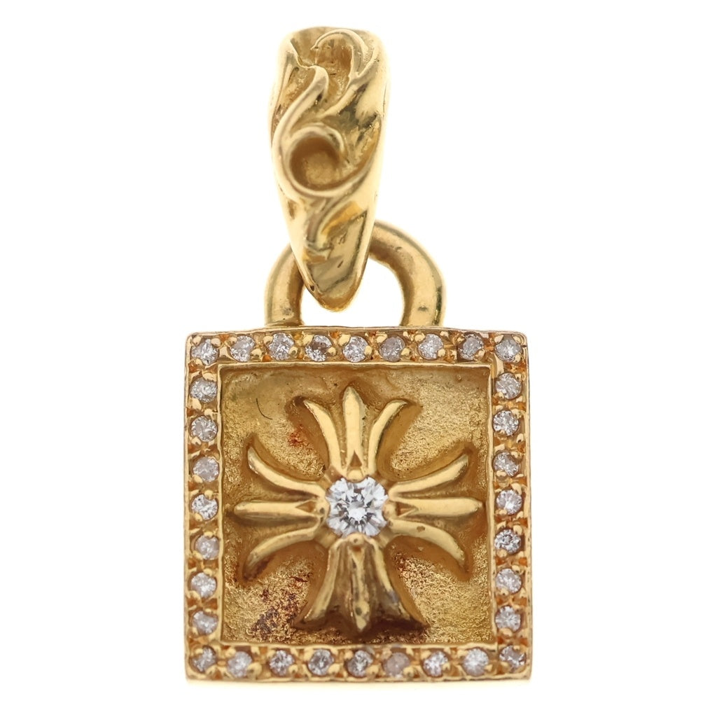 CHROME HEARTS(クロムハーツ) 22K FRAMED CH PLUS P/DIA フレームドCHプラス PAVEダイヤ ペンダントトップ ゴールド BCA048