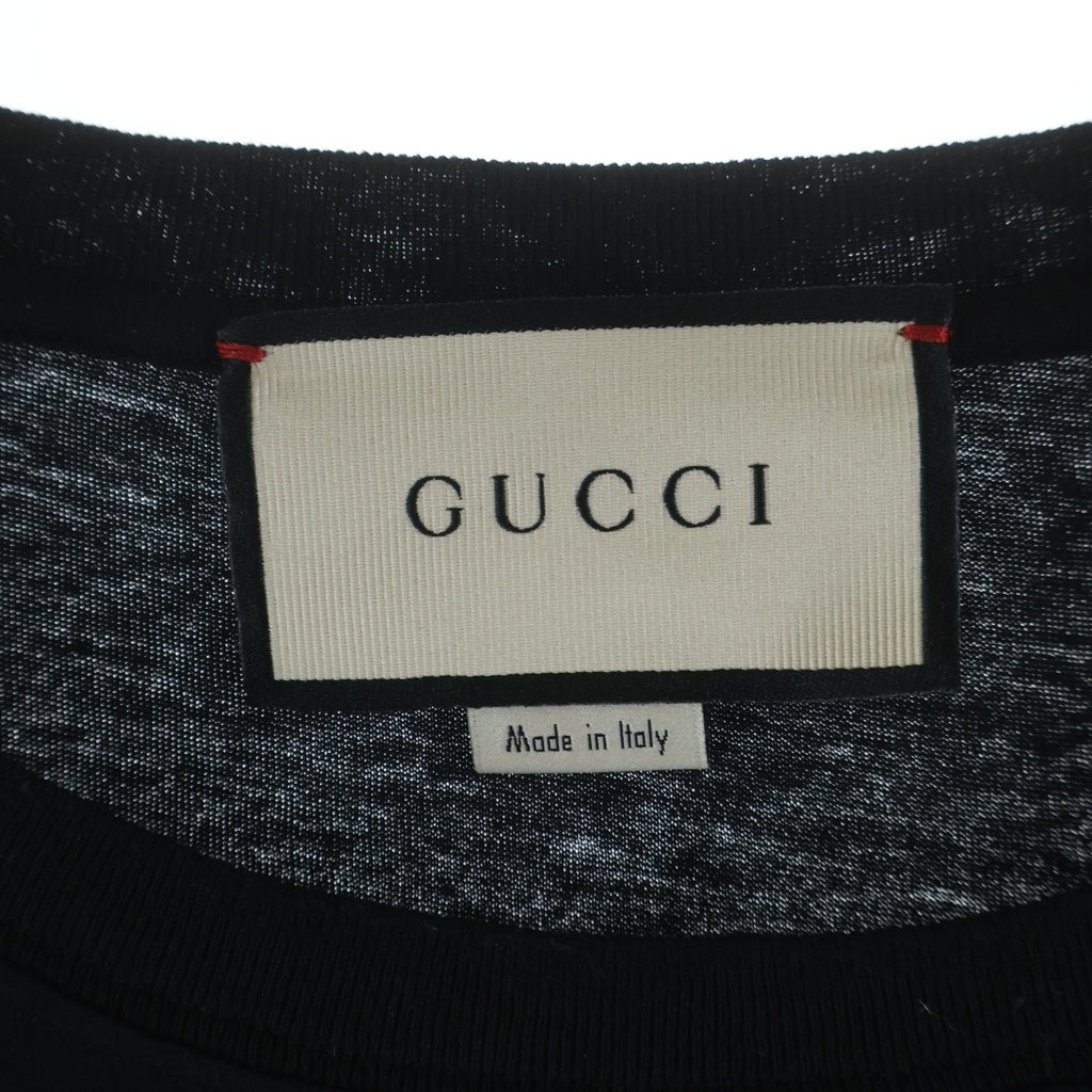 GUCCI(グッチ) ロゴプリント クルーネック半袖Tシャツカットソー ブラック 4401013-X3F05