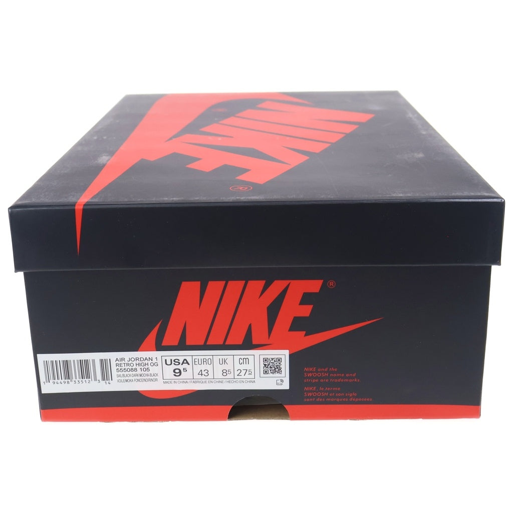 NIKE(ナイキ) AIR JORDAN 1 RETRO HIGH OG DARK MOCHA 555088-105 エアジョーダン 1 レトロ ダークモカ ハイカットスニーカー ブラック/ブラウン US9.5/27.5cm