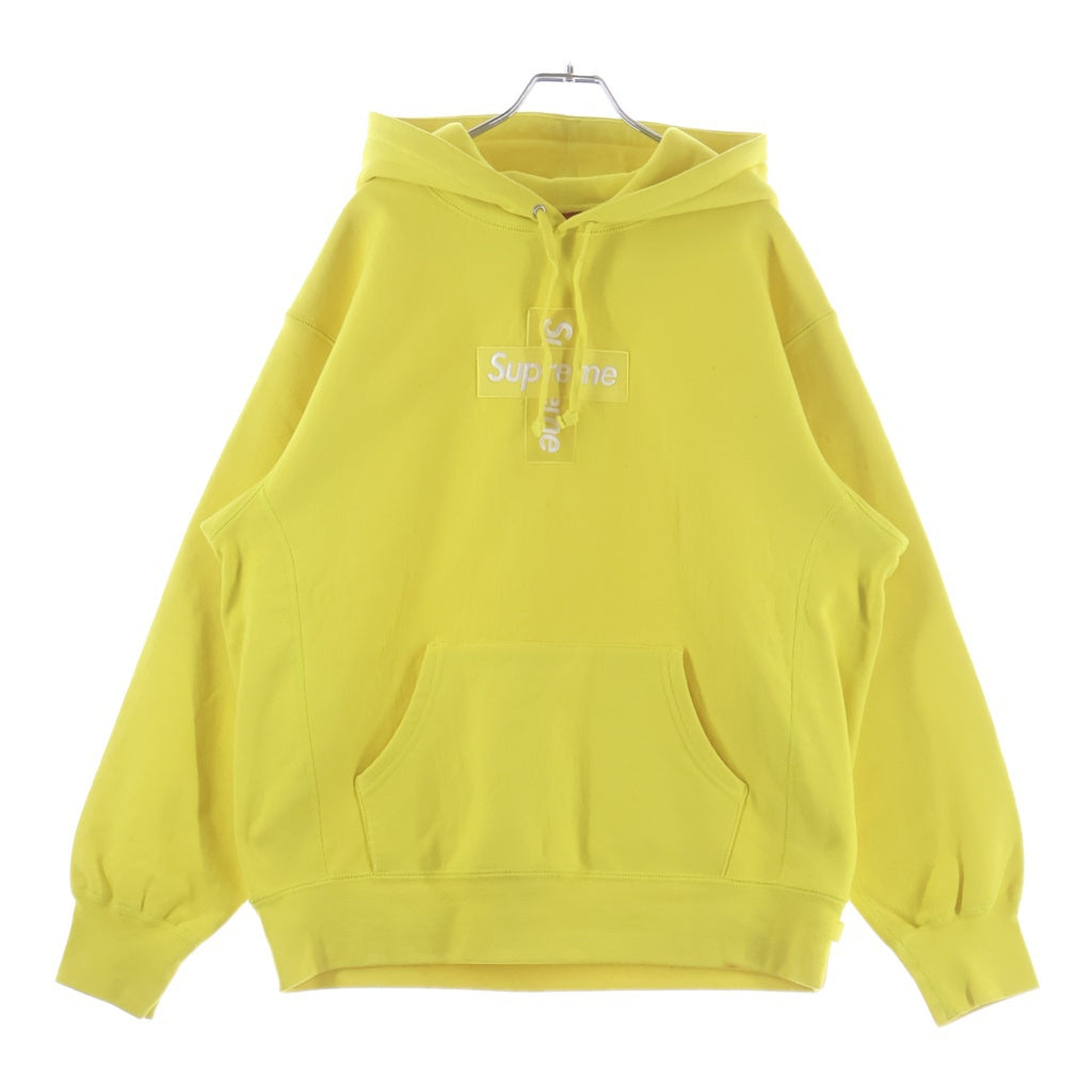 SUPREME(シュプリーム) 20AW Cross Box Logo Hooded Sweatshirt クロス ボックスロゴ刺繍 プルオーバースウェットパーカー フーディー イエロー