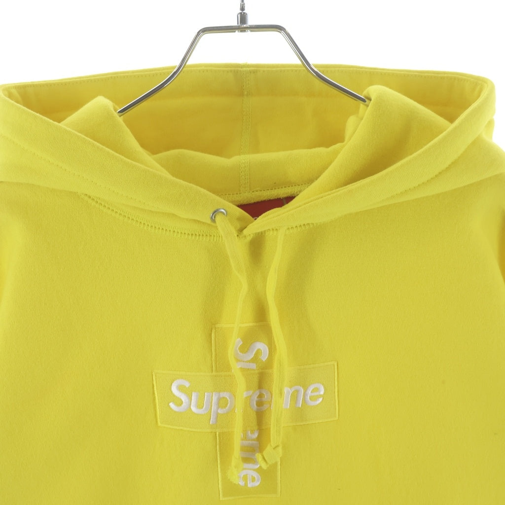 SUPREME(シュプリーム) 20AW Cross Box Logo Hooded Sweatshirt クロス ボックスロゴ刺繍 プルオーバースウェットパーカー フーディー イエロー