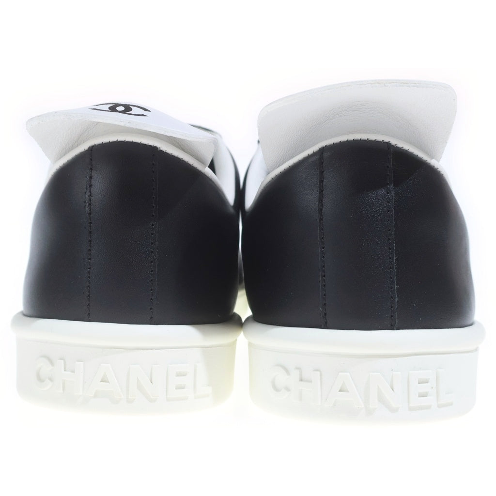 CHANEL(シャネル) ロゴシューレース レザー ローカットスニーカー シューズ ブラック G34145