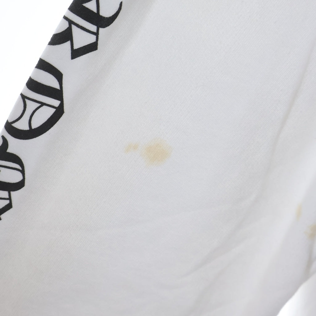 CHROME HEARTS(クロムハーツ) SWTSHRT HD ZIP 袖ロゴ バックスクロールラベルプリント ジップアップパーカー ホワイト