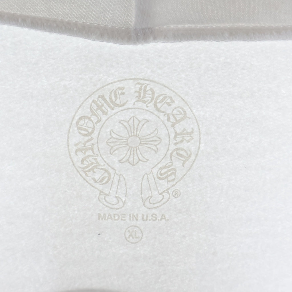 CHROME HEARTS(クロムハーツ) SWTSHRT HD ZIP 袖ロゴ バックスクロールラベルプリント ジップアップパーカー ホワイト
