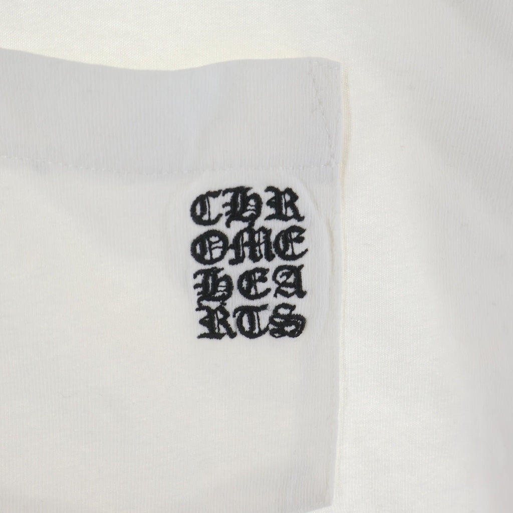 CHROME HEARTS(クロムハーツ) Y NOT Vertical Logo L/S Tee ワイノット ヴァーティカルロゴ クルーネック長袖Tシャツカットソー ホワイト