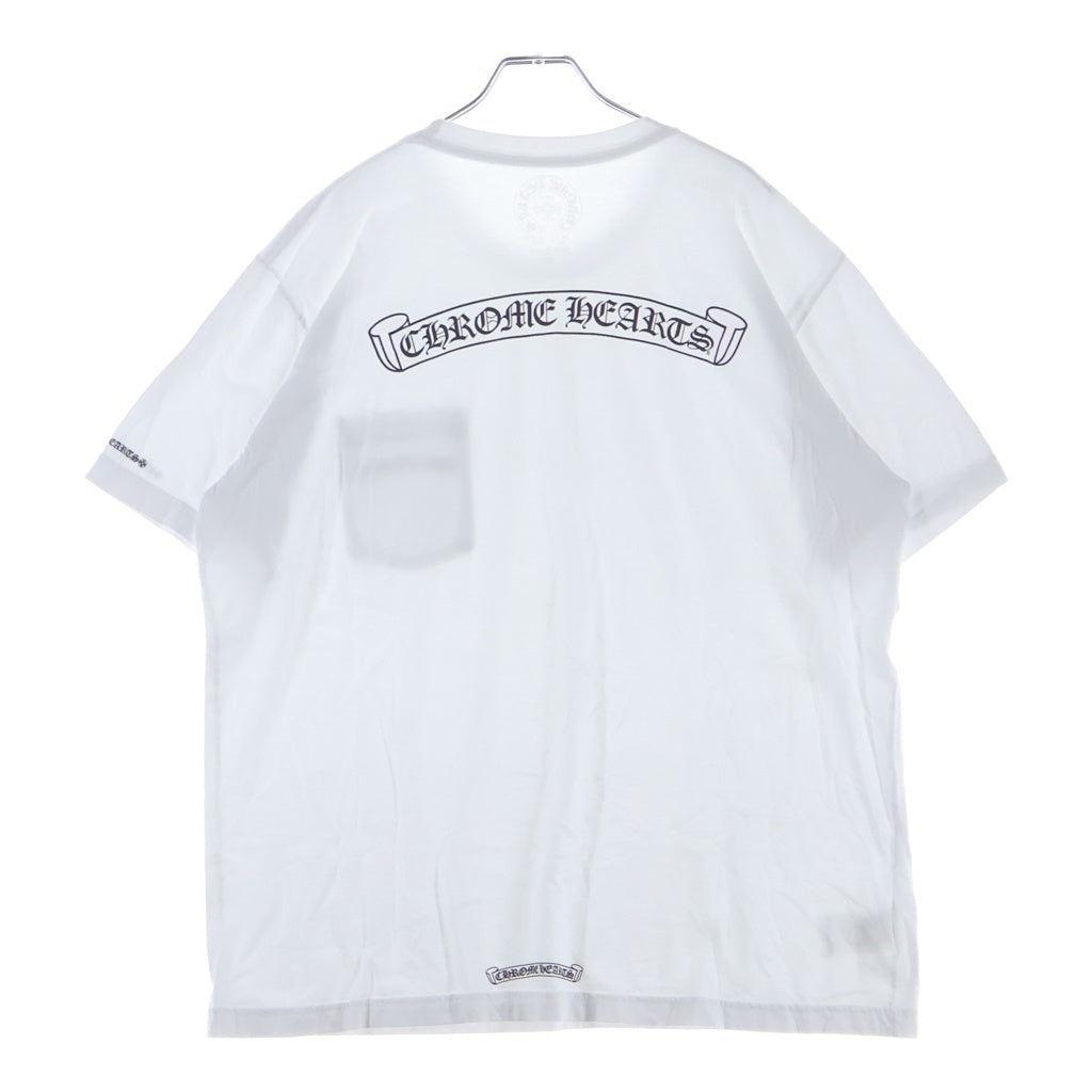 CHROME HEARTS(クロムハーツ) SCROLL LABEL T-SHIRT スクロールラベルプリント クルーネックポケット半袖Tシャツ ホワイト