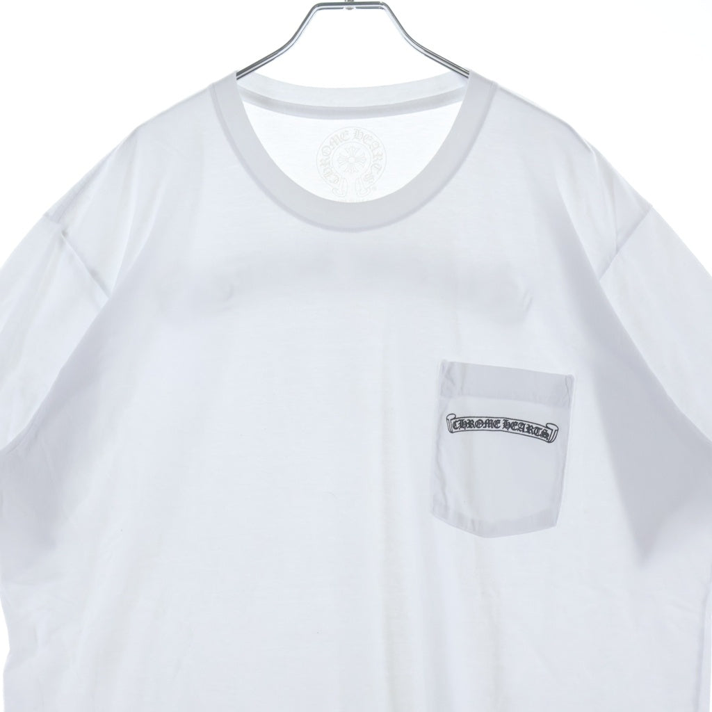 CHROME HEARTS(クロムハーツ) SCROLL LABEL T-SHIRT スクロールラベルプリント クルーネックポケット半袖Tシャツ ホワイト