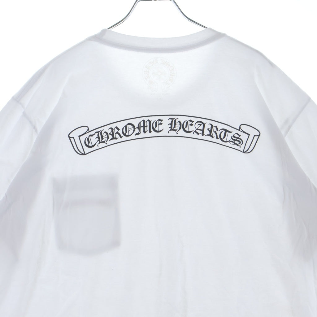 CHROME HEARTS(クロムハーツ) SCROLL LABEL T-SHIRT スクロールラベルプリント クルーネックポケット半袖Tシャツ ホワイト