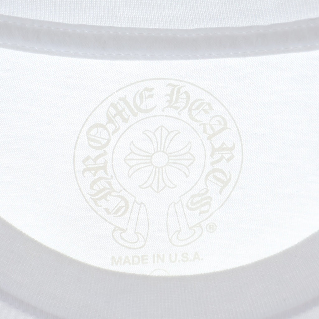 CHROME HEARTS(クロムハーツ) SCROLL LABEL T-SHIRT スクロールラベルプリント クルーネックポケット半袖Tシャツ ホワイト