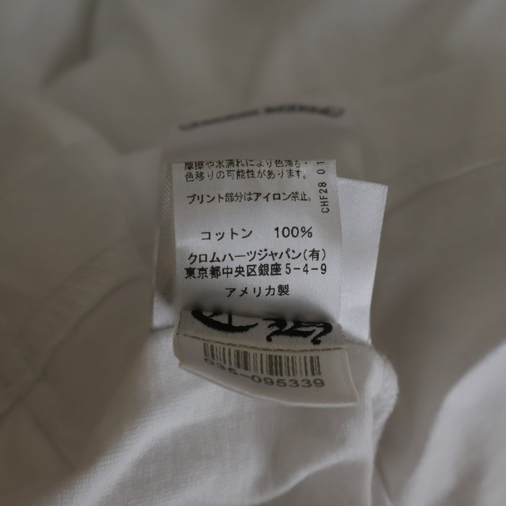 CHROME HEARTS(クロムハーツ) CH LS NECK LOGO ネックロゴプリント 袖ロゴ 長袖Tシャツ ロングスリーブカットソー ホワイト