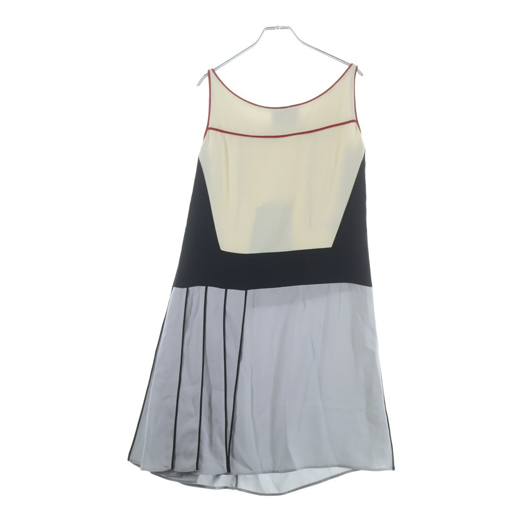 PRADA(プラダ) 15SS Pleated Colourblock Dress プリーテッド カラーブロック ドレス レディース APD1 2015 4274 グレー