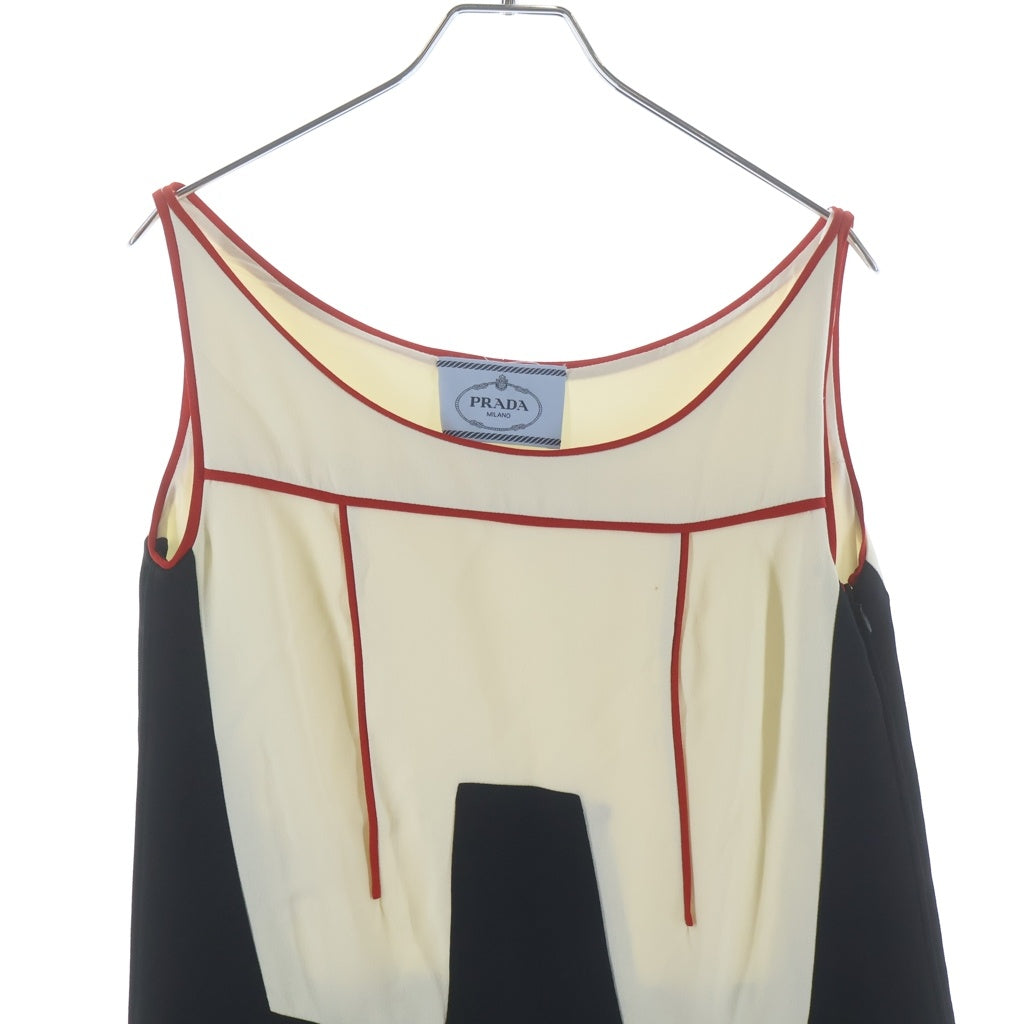 PRADA(プラダ) 15SS Pleated Colourblock Dress プリーテッド カラーブロック ドレス レディース APD1 2015 4274 グレー