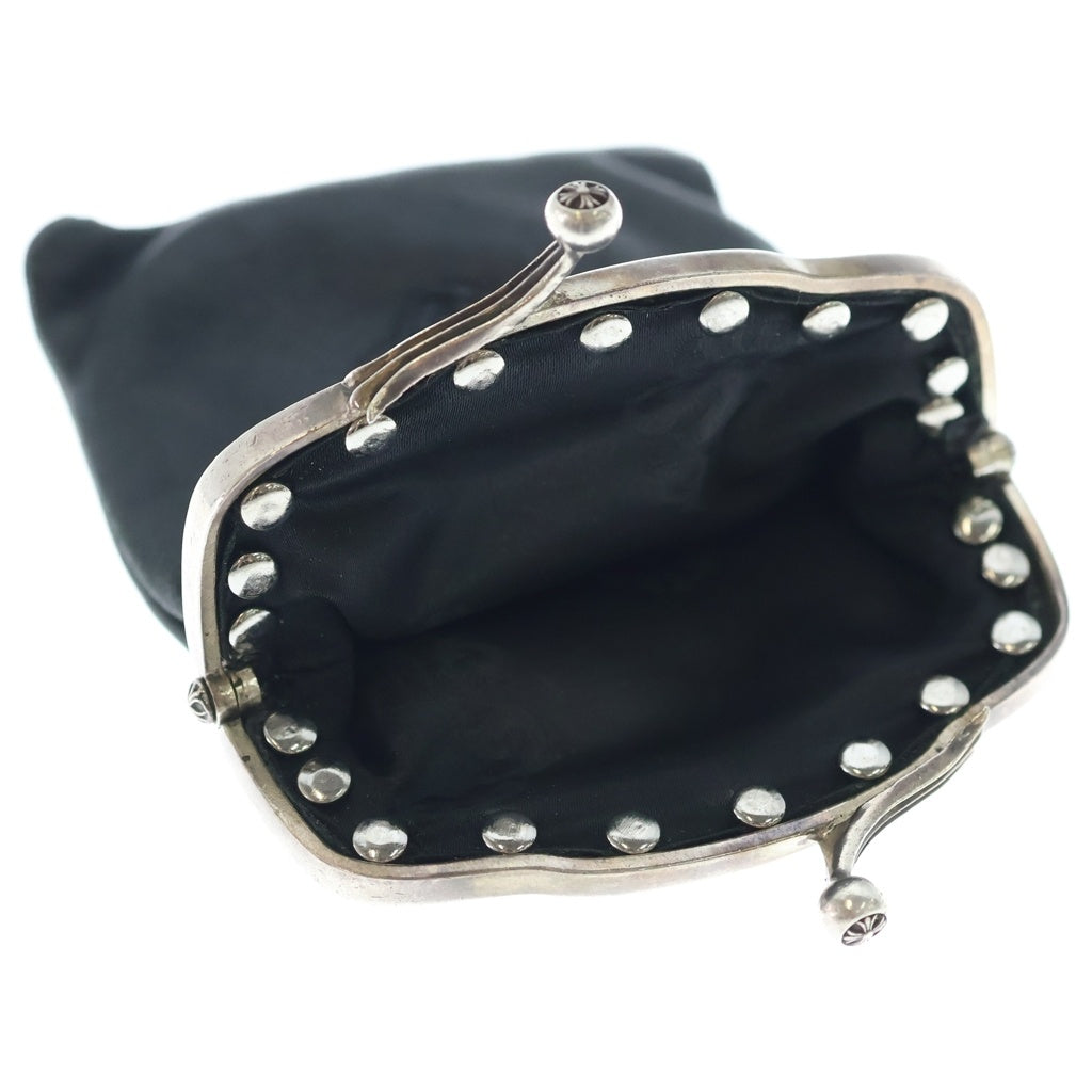 CHROME HEARTS(クロムハーツ) KISS LOCK CHプラス ソフトレザー がま口 コインケース ミニウォレット キスロック ブラック