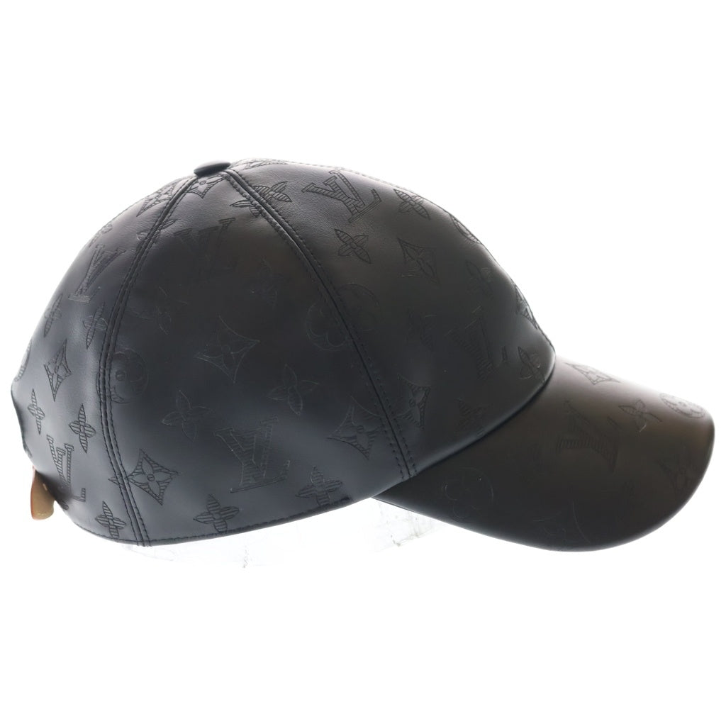 LOUIS VUITTON(ルイヴィトン) モノグラムシャドウ レザー ベースボールキャップ 帽子 M76581 ブラック