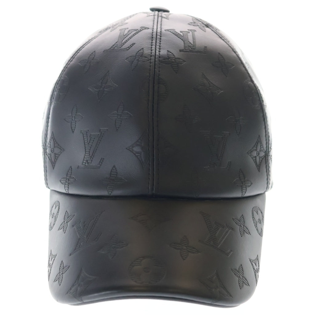 LOUIS VUITTON(ルイヴィトン) モノグラムシャドウ レザー ベースボールキャップ 帽子 M76581 ブラック