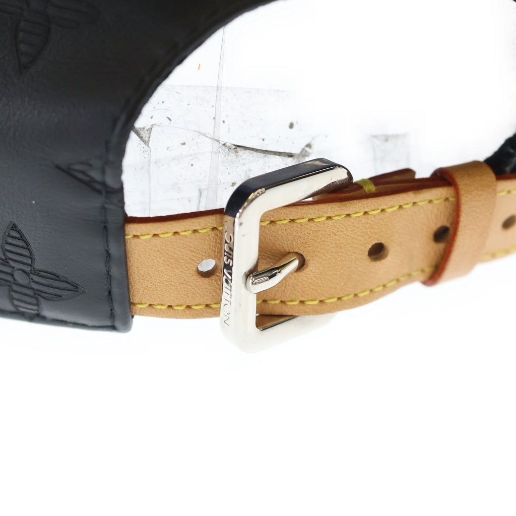 LOUIS VUITTON(ルイヴィトン) モノグラムシャドウ レザー ベースボールキャップ 帽子 M76581 ブラック
