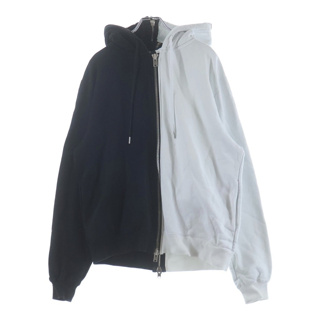 STAMPD(スタンプド) HAFT HOODIE ツートンカラー ジップハーフ フーディーパーカー ホワイト/ブラック