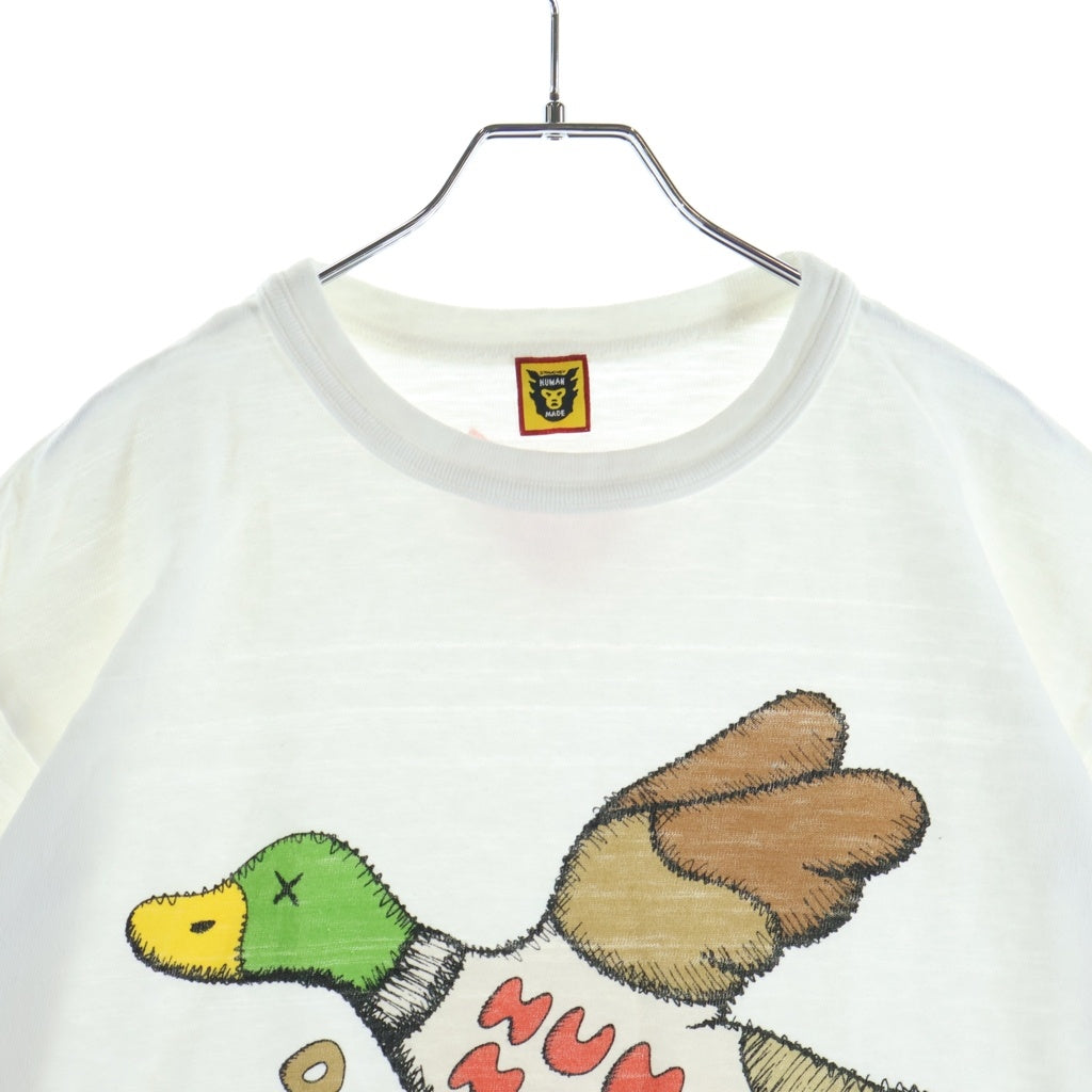 HUMAN MADE(ヒューマンメイド) ×KAWZ Duck graphic ダックグラフィックロゴ 半袖クルーネックTシャツ ホワイト