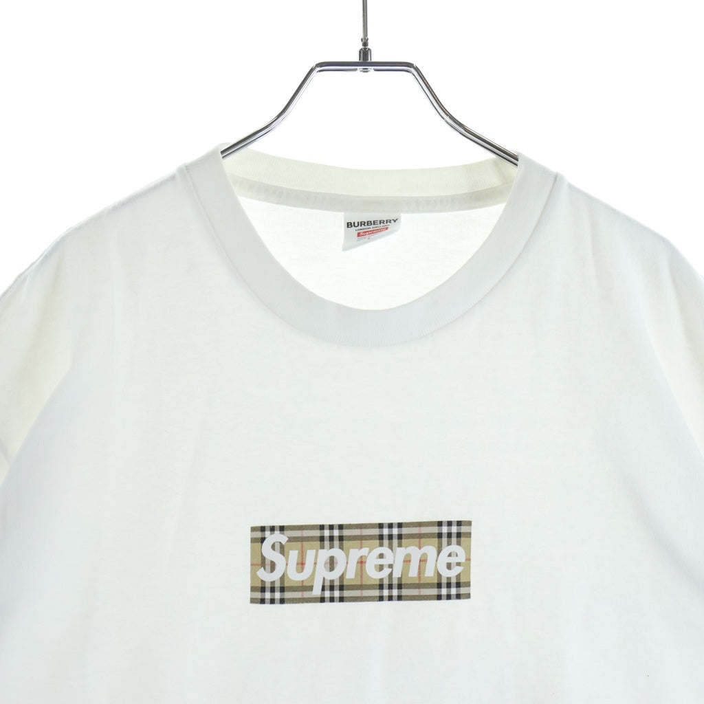 SUPREME(シュプリーム) ×Burberry BOX LOGO ボックスロゴ 半袖クルーネックTシャツ ホワイト