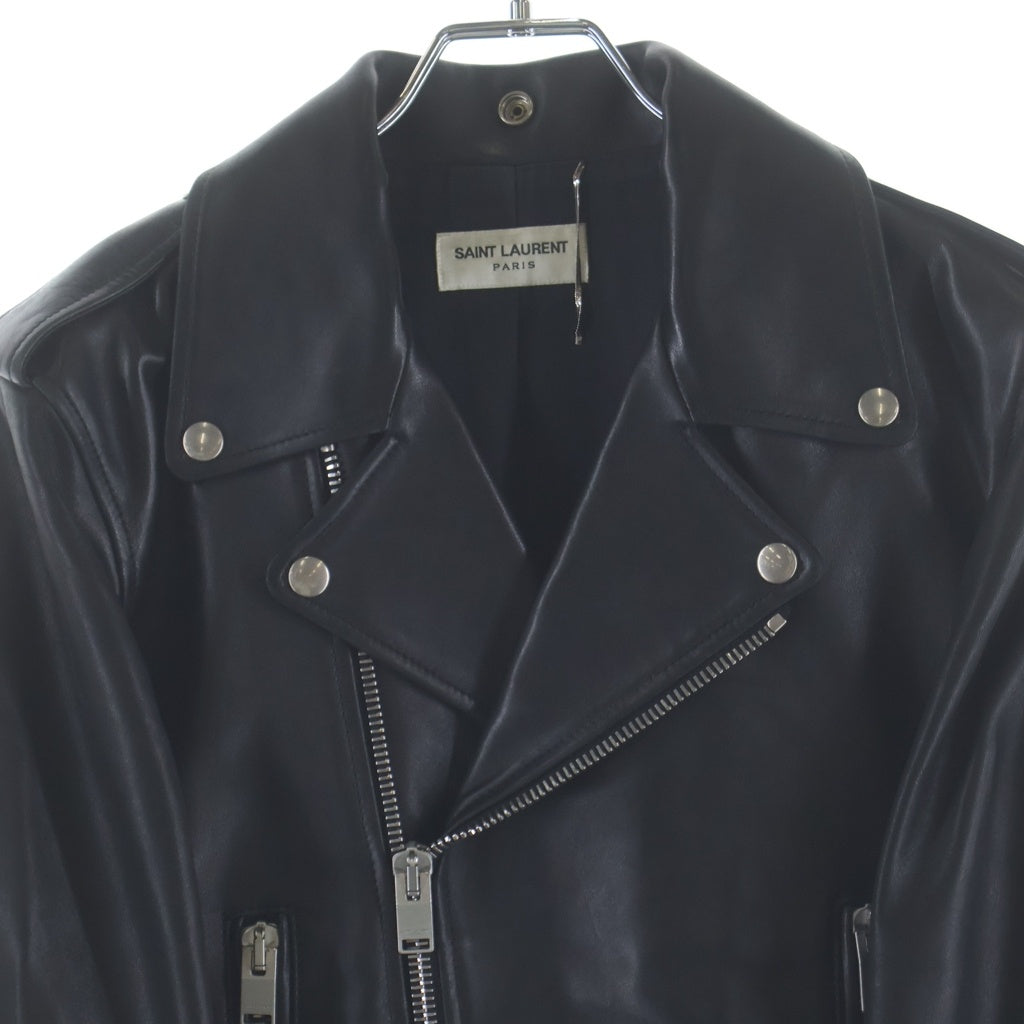 SAINT LAURENT PARIS(サンローランパリ) 13AW エディ期 ラムレザー クラシックモーターサイクル ダブルライダース ブラック