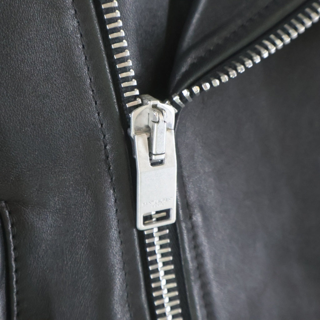SAINT LAURENT PARIS(サンローランパリ) 13AW エディ期 ラムレザー クラシックモーターサイクル ダブルライダース ブラック