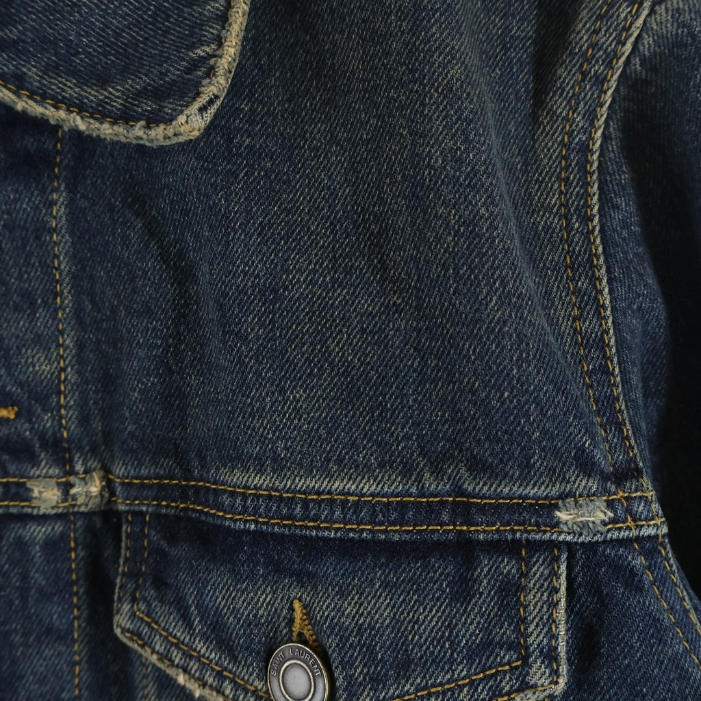 SAINT LAURENT PARIS(サンローランパリ) 15SS エディ期 Damaged Denim Jacket 377890 デニムジャケット インディゴ