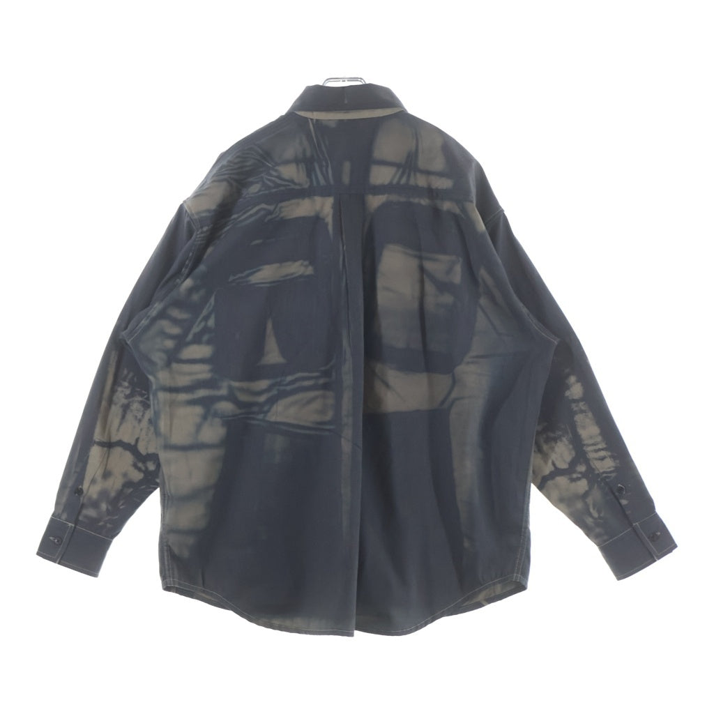 DIESEL(ディーゼル) 24SS S-CADD Oversized printed denim shirt オーバーサイズ プリントデニムシャツ A121570QHAY ネイビー/ブラウン