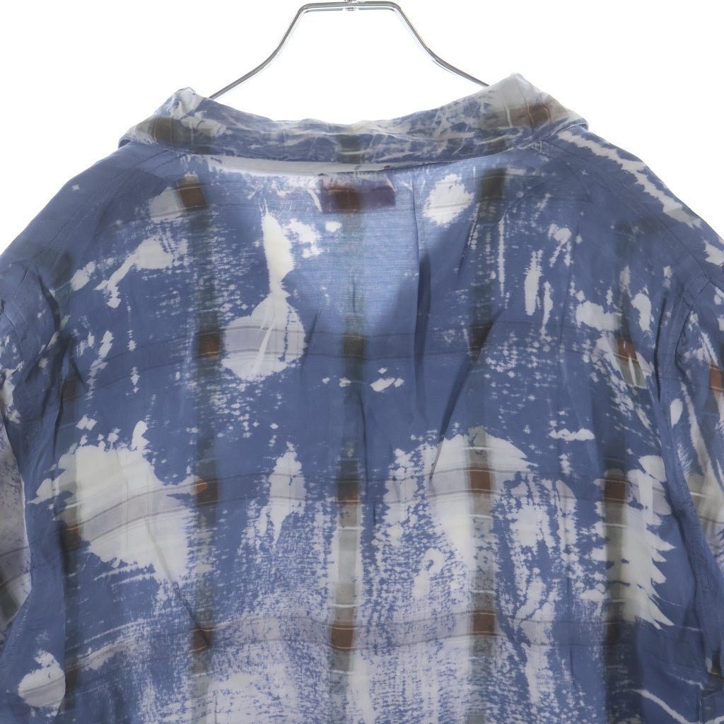DIESEL(ディーゼル) 26SS S-BRICK X-ray effect check shirt X線エフェクト チェック半袖シャツ A234980JMCC ブルー