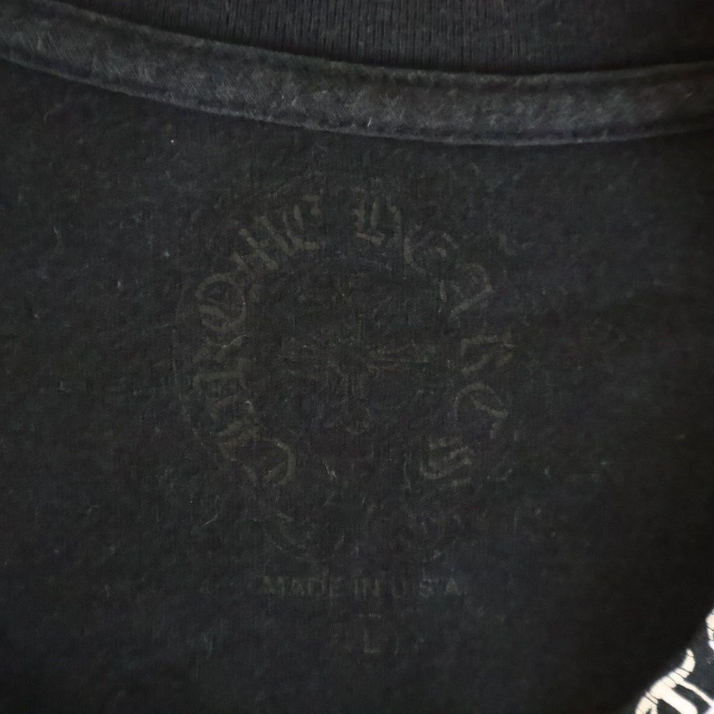 CHROME HEARTS(クロムハーツ) Neck Logo ネックロゴ クルーネック半袖Tシャツカットソー ブラック