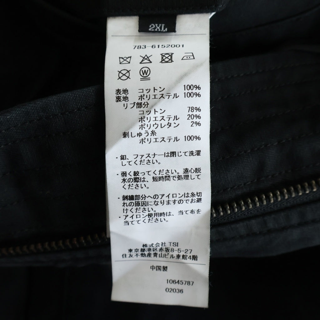 AVIREX(アヴィレックス) COTTON LIGHT MA-1 U.S.COAST GUARD コーストガード 刺繍 フライトジャケット ブラック