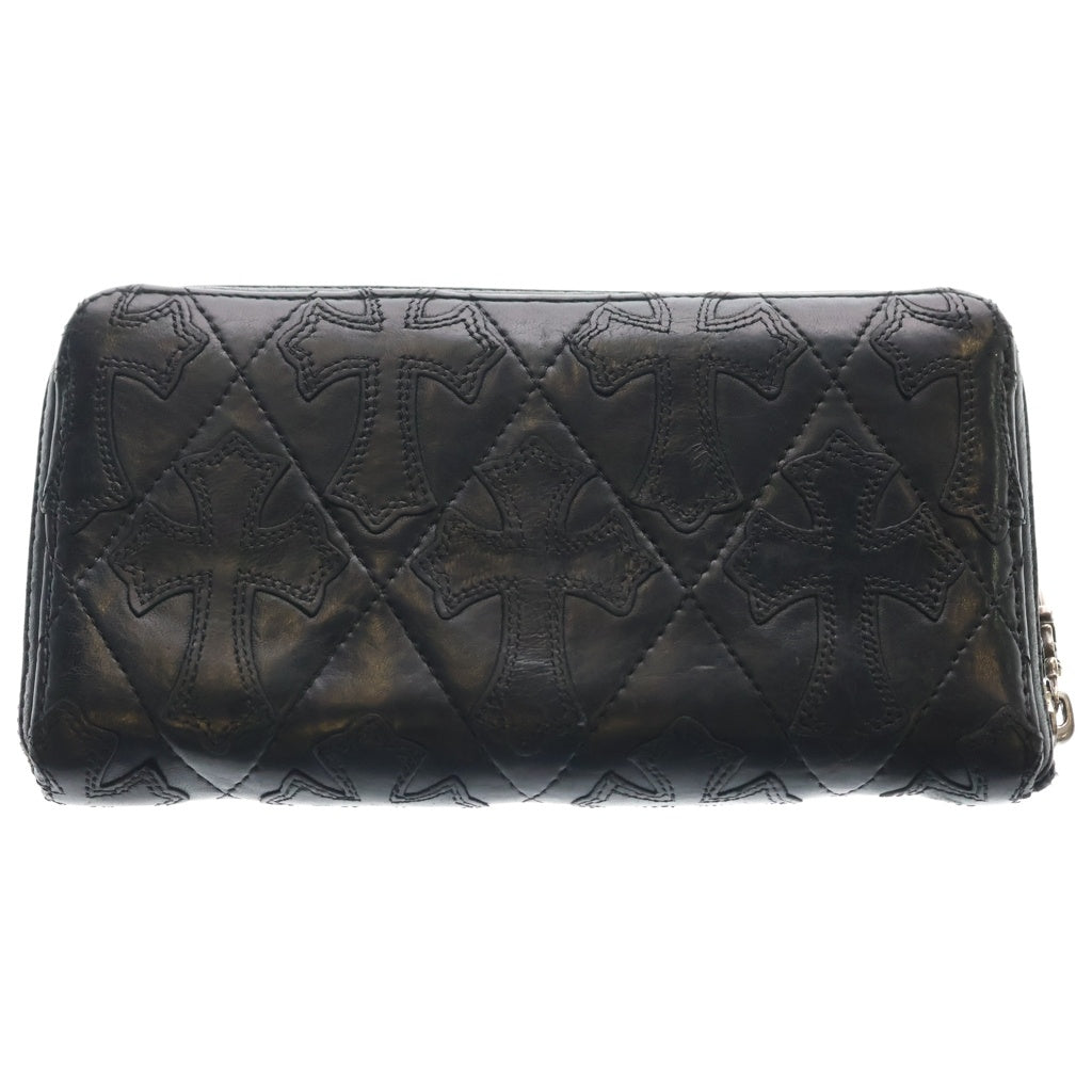 CHROME HEARTS(クロムハーツ) REC F ZIP QUILTED WALLET セメタリークロス キルティング レザーウォレット 財布 ブラック