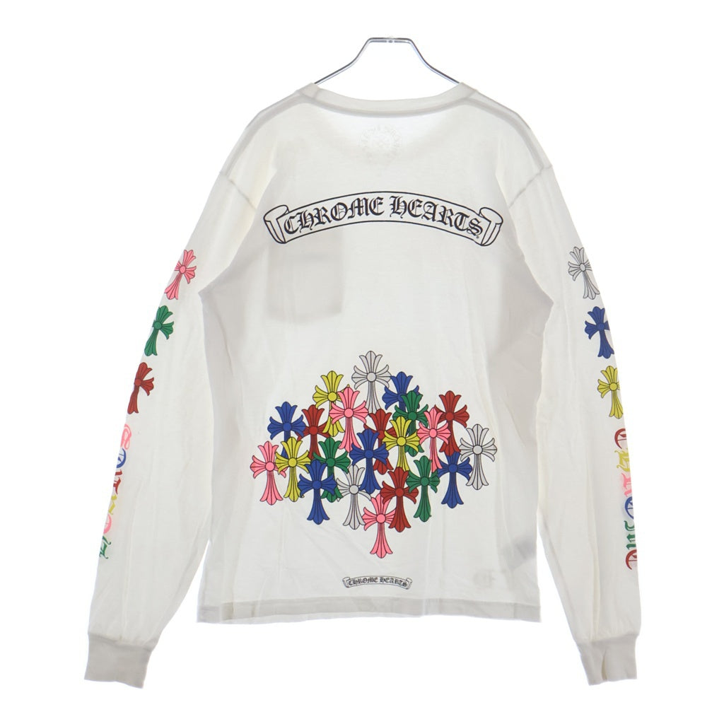 CHROME HEARTS(クロムハーツ) MLTCOL CEM CRS LS マルチカラーセメタリークロスプリント長袖カットソー ホワイト